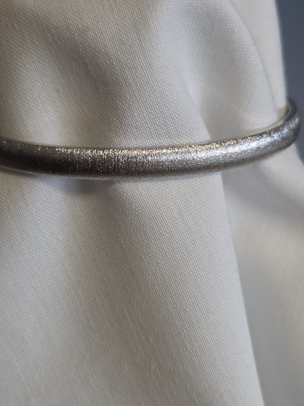 Vtg Monet Brushed Silver-Tone Bangle Bracelet
